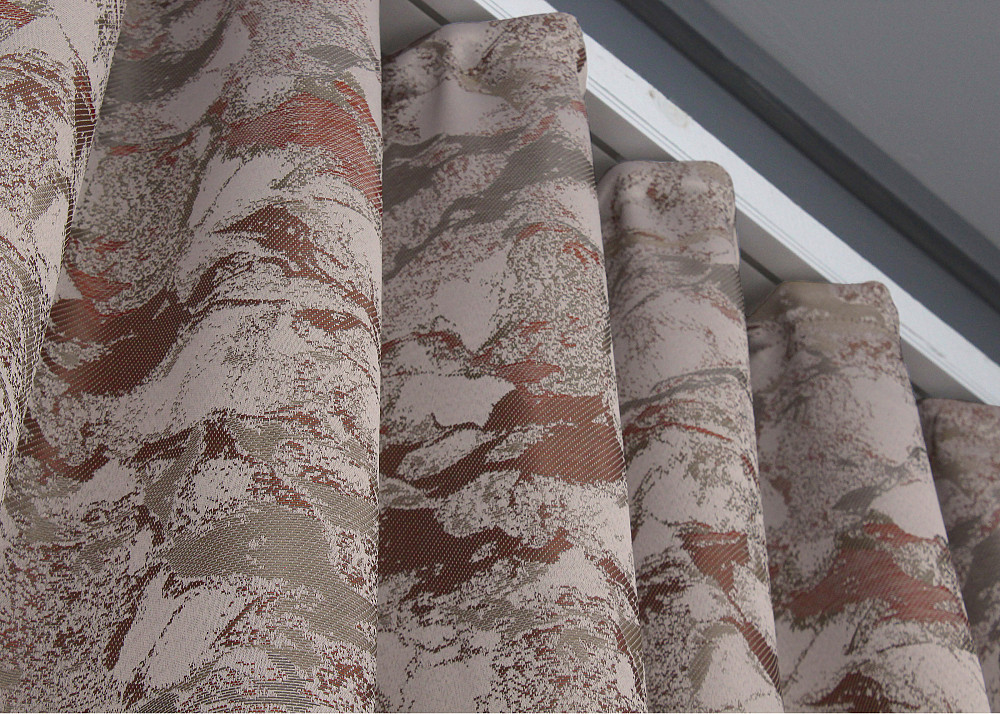 Комплект коротких штор VR-Textil Жаккард Мрамор Al3 № 1600ш Бежевый с терракотовым 145х170 см 2 шт (35-0240) Киев - изображение 8