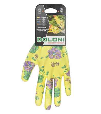 Doloni рукавички робочі трикотажні з поліуретановим покриттям, розмір 8, D-Flex 4547 Рівне