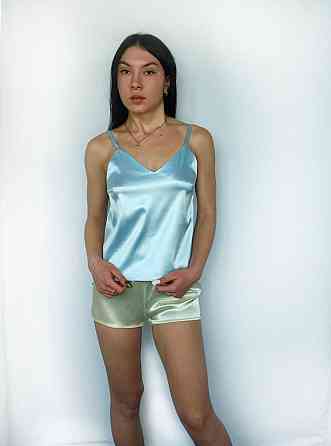 Піжама жіноча атласна Жовто-блакитний L Харків