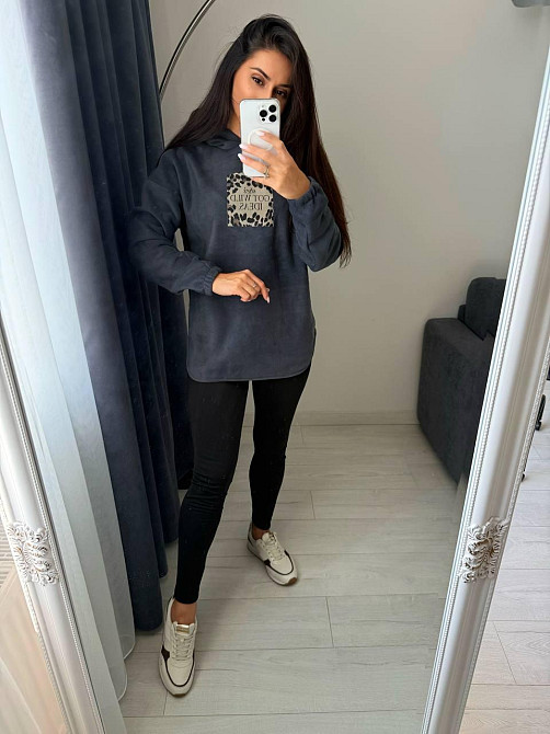 Жіночий теплий костюм-двійка: кофта та лосини двосторонній Polar Фліс + дайвінг на флісі Графіт, 46/48 Одеса - фото 3