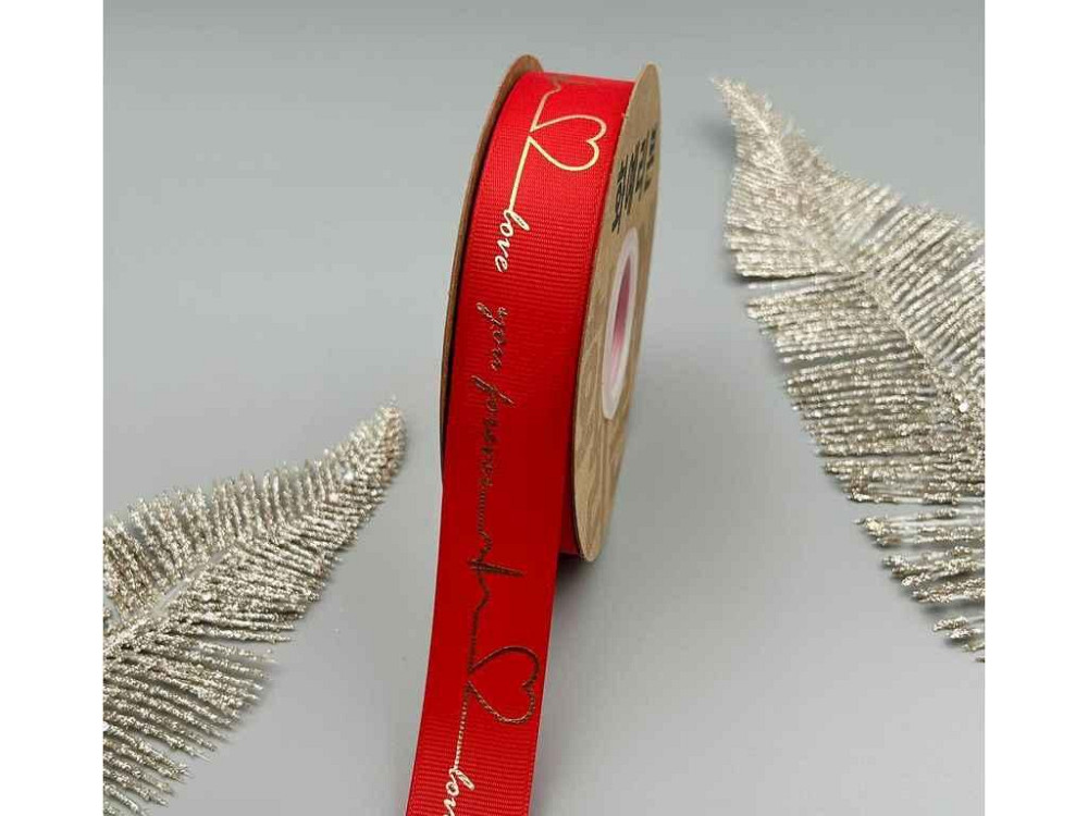 Стрічка репсова «Love you forever» 2,5см 29м арт.АБ-747 червоний ТМ КИТАЙ Київ - фото 1