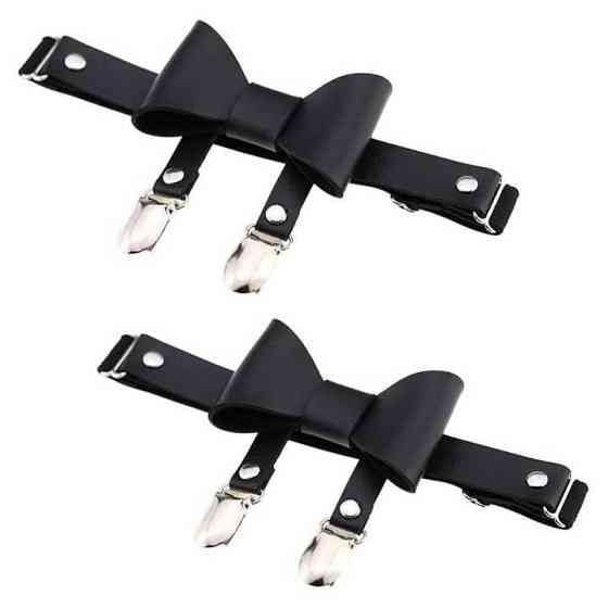 Гартер на 2 ноги з підв'язками для панчох і бантиком 2 шт Чорний Вінниця