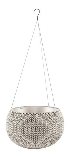 Подвесной горшок с кашпо для цветов Keter Cozies M, бежевый, 36 см Киев - изображение 1