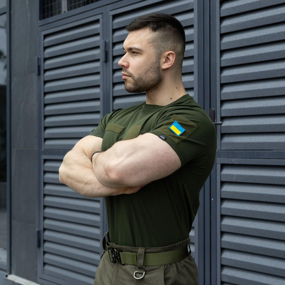 Тактична футболка зсу Pobedov Peremoga для військовослужбовців, футболка військова хакі 3XL Одеса - фото 5