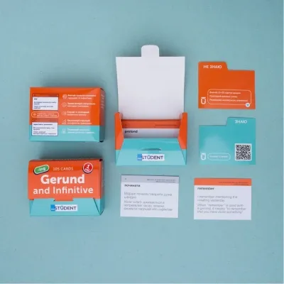 Навчальний набір English Student Картки для вивчення англійських слів Gerund and Infinitive vol.1 (укр.) (591225993) Вінниця