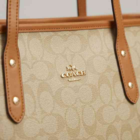 Женская сумка шоппер Coach City Tote светло коричневая (1386-4) Киев