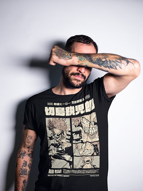 Футболка для хлопчика з аніме принтом Моя геройська академія оверсайз (зріст від 165 до 180) Чорний AnimeJ0401m Дніпро - фото 3