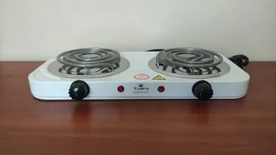 Електроплита Kingberg KB-2055 двоконфоркова 2×1000Вт з регулюванням температури компактна портативна Одеса - фото 2