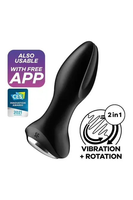 Анальна смарт вібропробка із перлинним масажем Satisfyer Rotator Plug 2+ Black Львів - фото 8