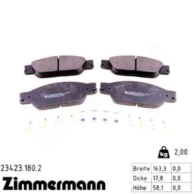 Тормозные колодки ZIMMERMANN 23423.180.2 Винница