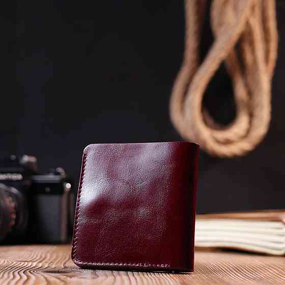 Жіноче глянсове шкіряне портмоне Вишневий (SHVIGEL) Київ