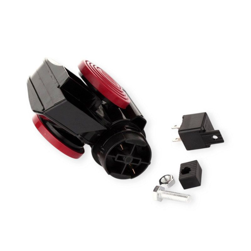 Сигнал повітряний равлик Nautilus 12V з компрессором 2 тони чорний, тип 1 Мукачево - фото 4