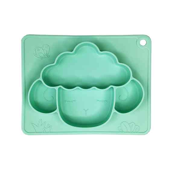 Силіконова тарілка-килимок "Баранчик" MGZ-0125(Turquoise) 18х23 см Вінниця