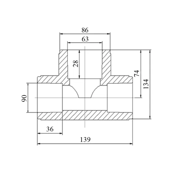 Тройник PPR Blue Ocean 90х63х90 редукционный Киев