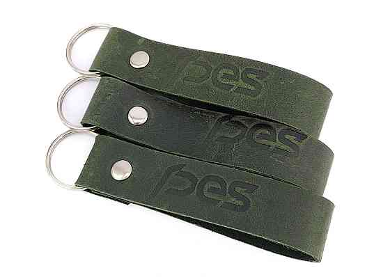 Брелок PES шкіряний  для ключів з тисненням Хакі Київ