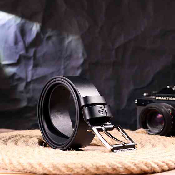 Ремінь для чоловіків з натуральної шкіри Grande Pelle 21466 Чорний Київ