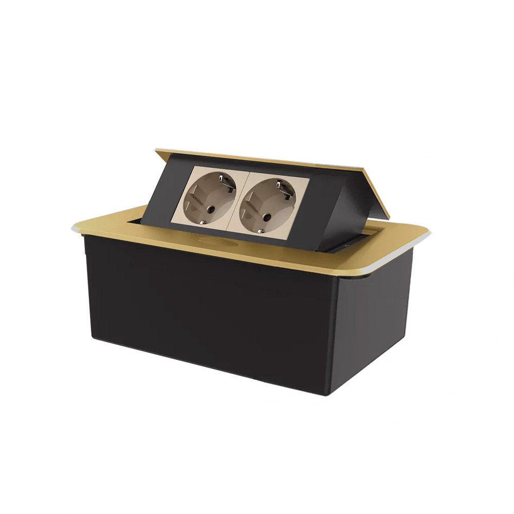 LIVOLO Меблева розетка подвійна LIVOLO золота, вбудована у стільницю, для кухні/офісу/конференц Коломия - фото 1