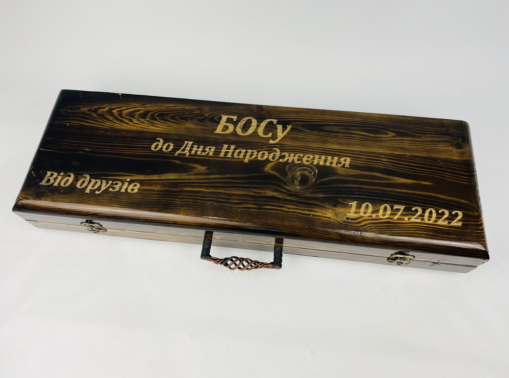 Подарунковий набір шампурів у дерев'яному кейсі САФАРІ (латунні голови звірів) HAPPY DAYS Тернопіль - фото 8