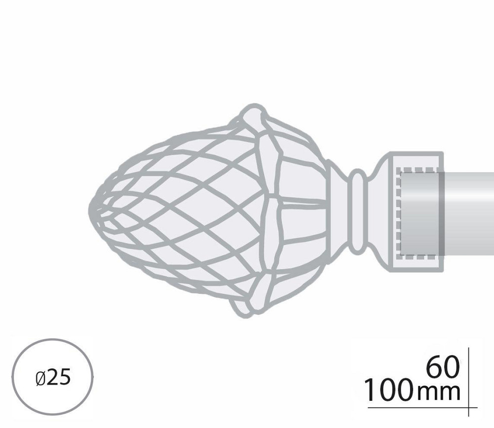 Закінчення для карнизу Orvit ЦИНАРА 25 мм АНТИК Львов - изображение 2