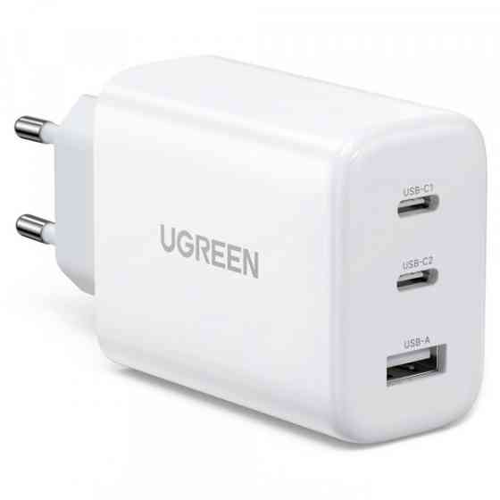 Зарядний пристрій 3xUSB 65W (2xType-C+USB QC3.0) Fast Charger Білий CD275 Ugreen (90496) Киев