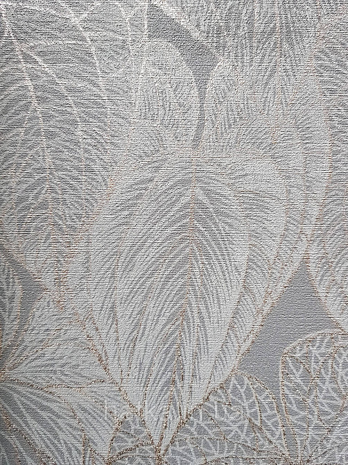 Шпалери вініл на флізеліні AS creation Metropolitan stories By Time 0,53х10 листя золотисте на сірому Київ - фото 2