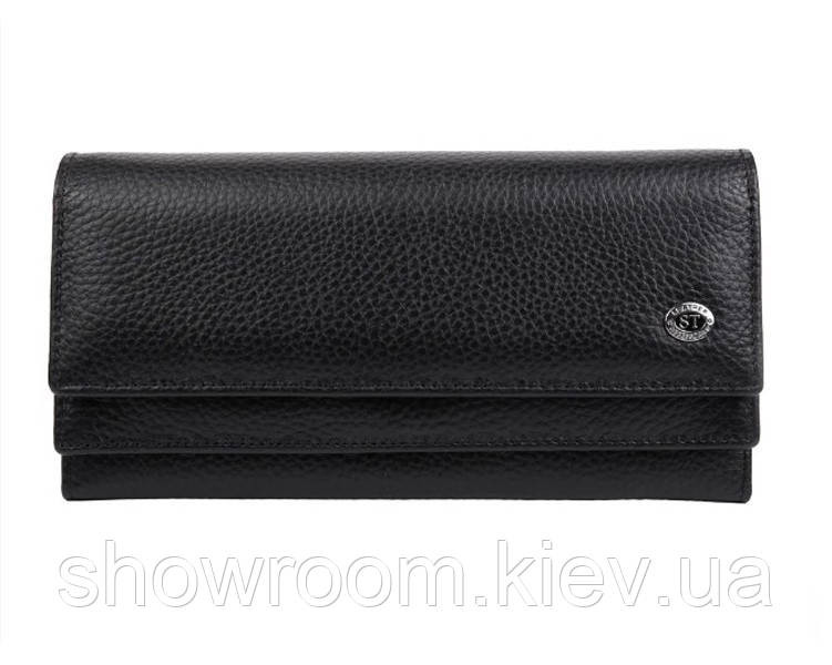 Женский кожаный удобный кошелек (1031) черный Киев - изображение 1