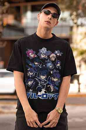 Футболка мужская аниме Блуе Локк Теам Йоикхи оверсайз (S/M/L) Черний AnimeJ0969 Днепр
