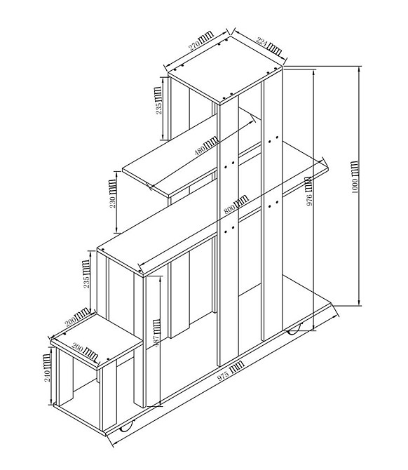 Підставка для квітів "Шательро" зефір-бланже на коліщатках Миколаїв - фото 5