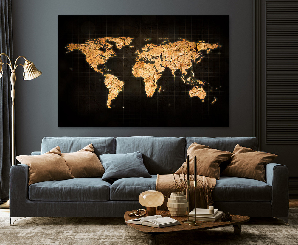 Картина холст в гостиную / спальню   Мапа світу   MLP_224 60x100 см Киев - изображение 3