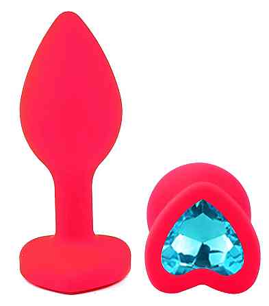Силиконовая анальная пробка EGZO - Silicone Pink Heart Plug Aqua, size S Sex Aura Киев