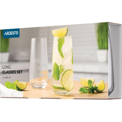 Набор стаканов Ardesto Gloria Shine 480 мл 3 шт (AR2648GS) Винница - изображение 3