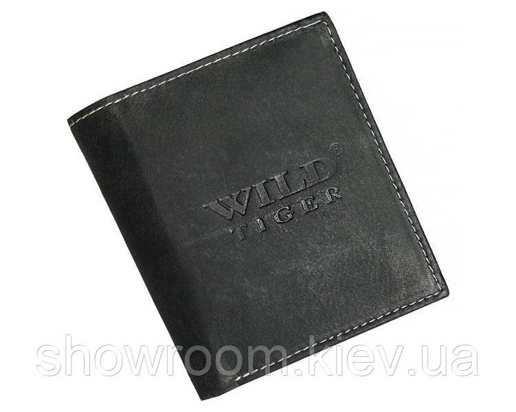 Портмоне чоловіче Wild Tiger (037) шкіряне чорне Київ - фото 1