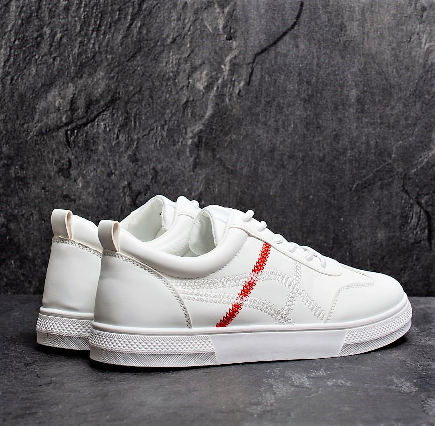 Кроссовки Мужские Белые Кожаные (размеры: 40,41,42) - 215-4 Днепр - изображение 8