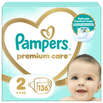 Підгузки Pampers Premium Care Розмір 2 (4-8 кг) 136 шт (8006540855812) Вінниця - фото 1