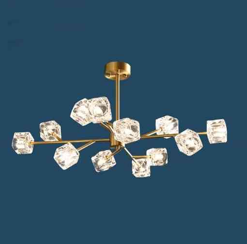 Світлодіодна люстра Кубик 8614 (Золота) на 12 плафонів Вінниця