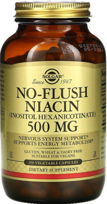 Ніацин вітамін В3 500 Solgar No-Flush Niacin Solgar 250 капс Київ - фото 1