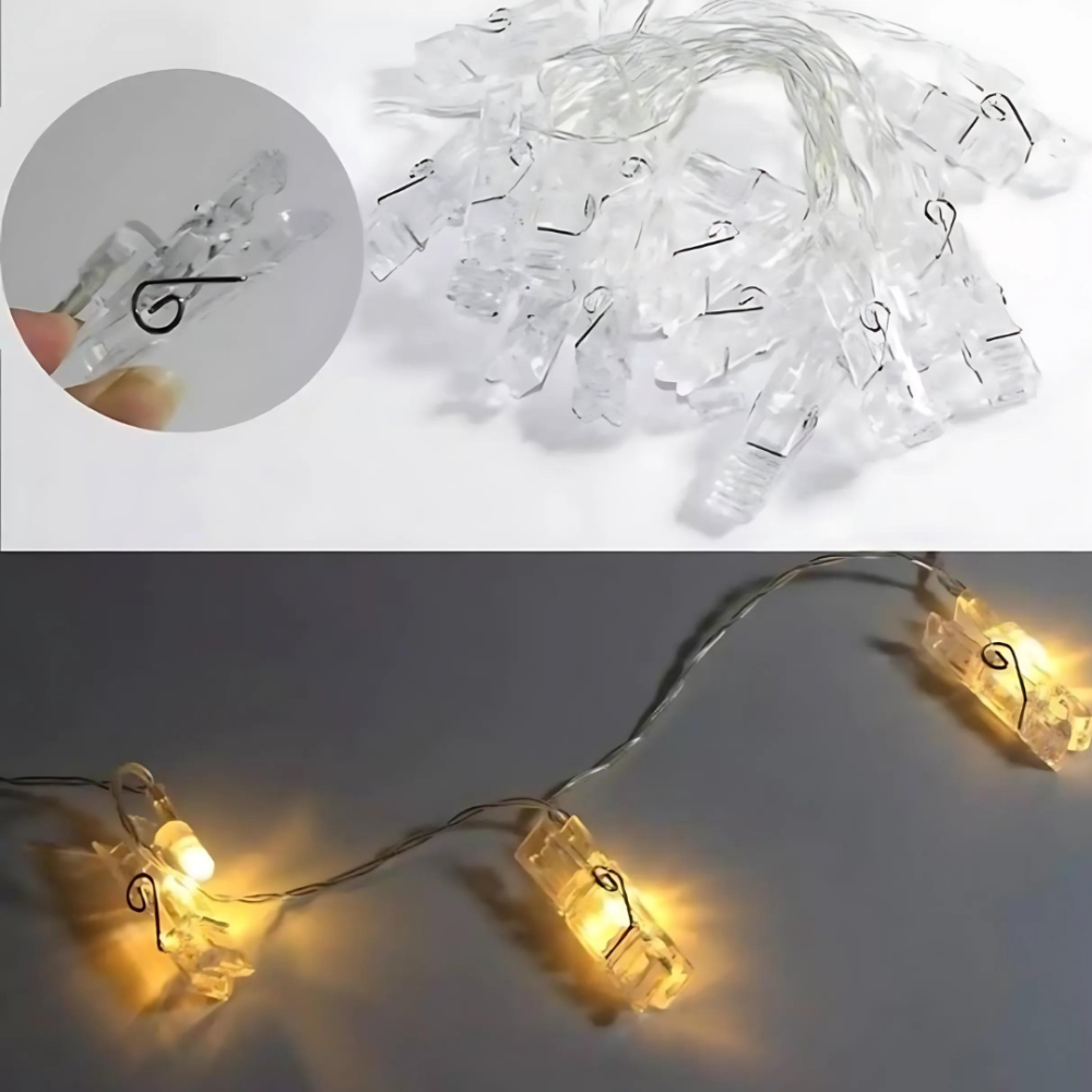 Гирлянда с прищепками от USB Niki Light лед прищепки для фото 40 лед 5,8м тепло белый (блок в комплекте) Киев - изображение 7