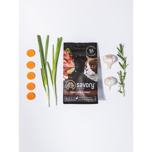 Корм сухий Savory Adult Cat Sensitive Digestion Fresh Lamb and Turkey для дорослих котів з чутливим травленням зі свіжою ягн Київ - фото 6