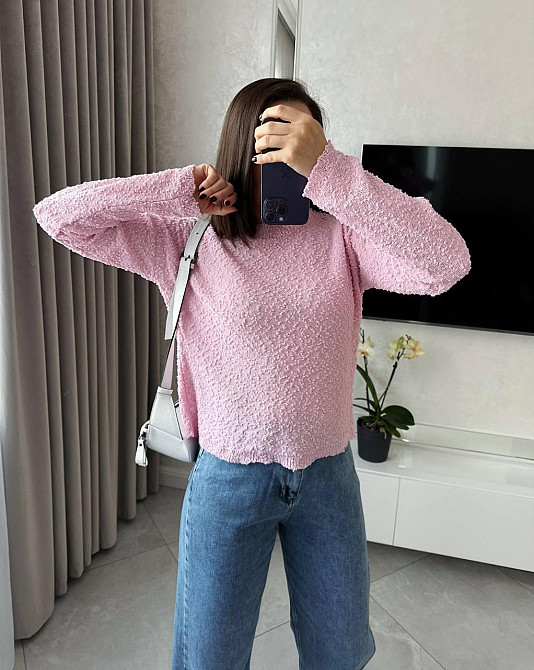 Женский уютный свитер свободного кроя хлопок 40%, полиэстер 60% Одесса - изображение 2