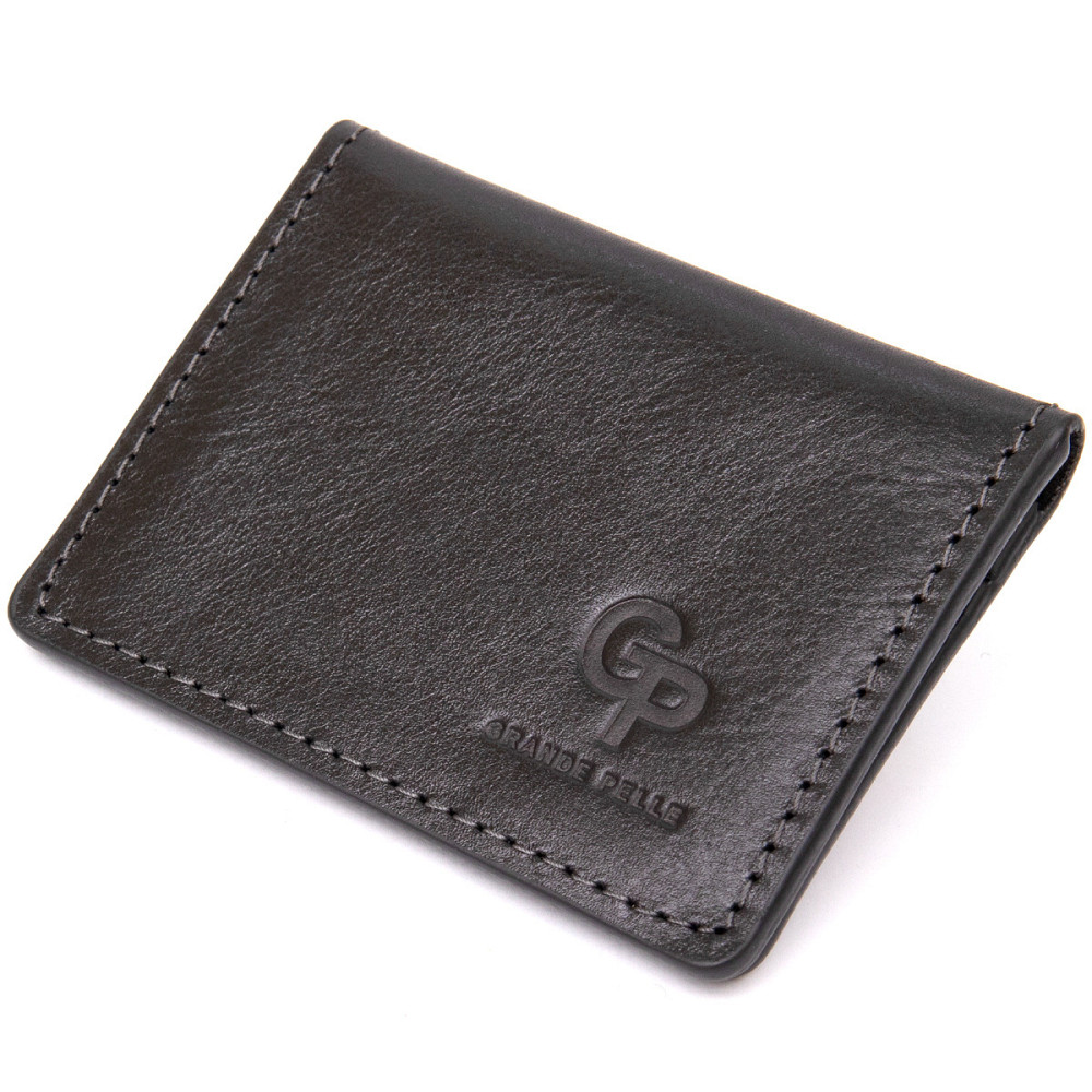 Шкіряна обкладинка для автодокументів Чорний (GRANDE PELLE) Київ - фото 5