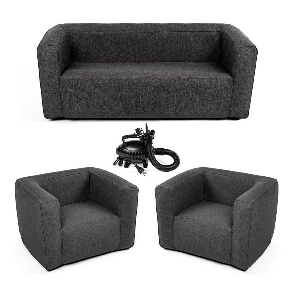 Комплект надувной мебели диван и 2 кресла Серый SW-00002659 Киев - изображение 1