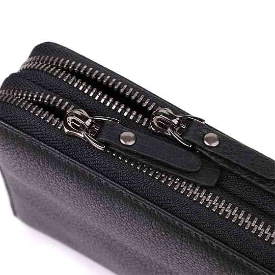 Цікавий чоловічий клатч із натуральної шкіри Vintage 23063 Чорний Київ