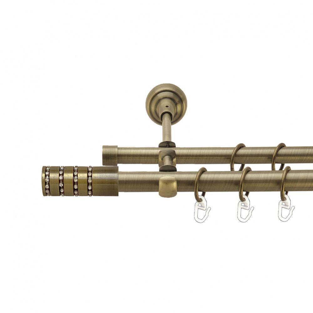 Карниз Orvit Барамелла металевий дворядний відкритий гладка труба кільце металеве Антик 19\16 мм 300 см (4003784) Львів - фото 1