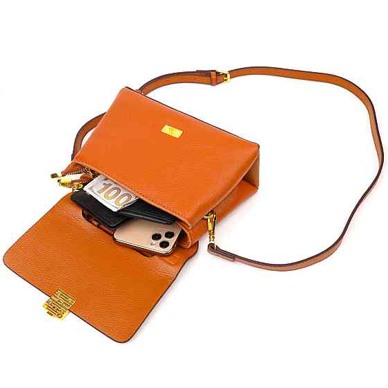 Елегантна сумка жіноча з натуральної шкіри Руда (Vintage) Київ