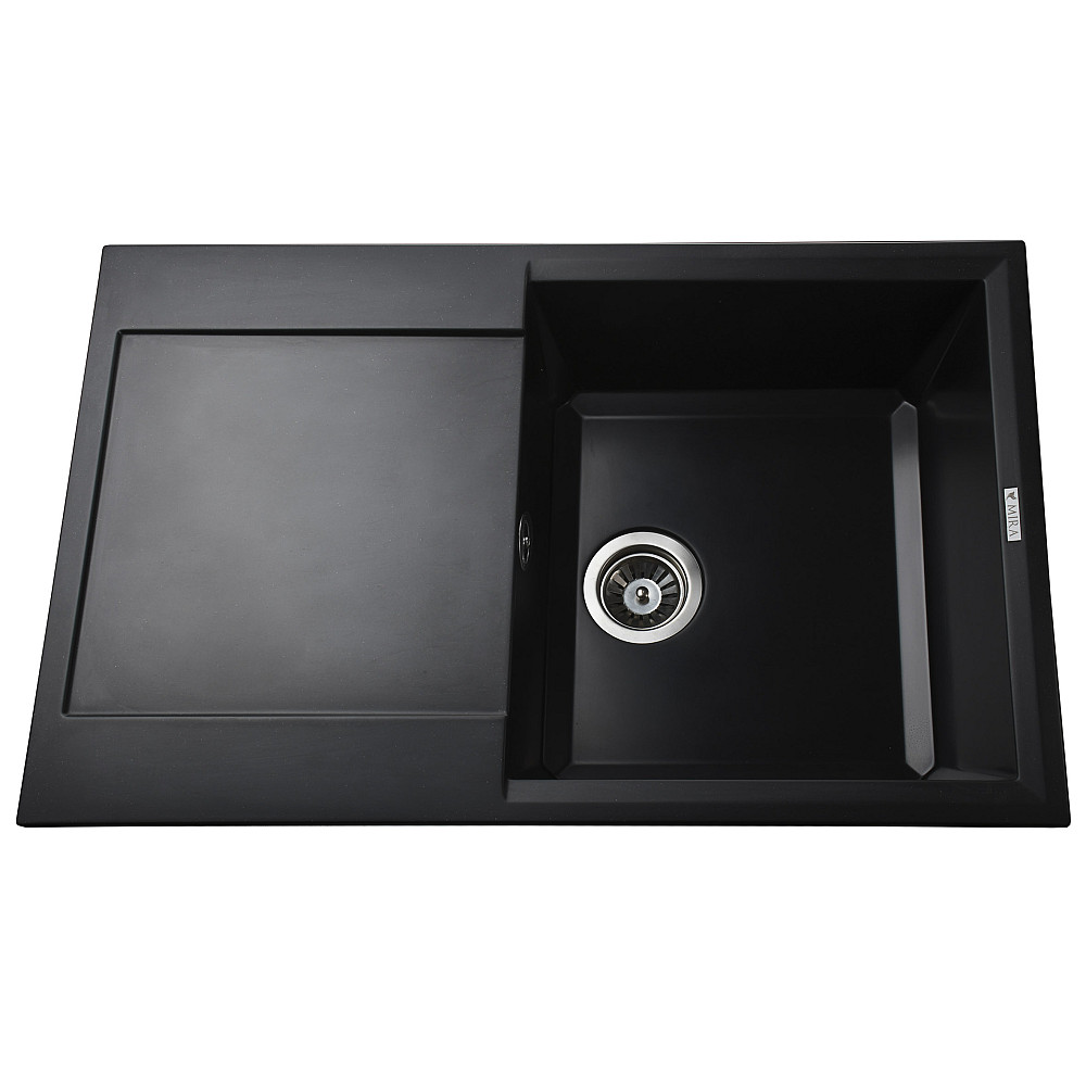 Гранітна мийка Mira KONIA чорний 790 х 500 мм Тернопіль - фото 1