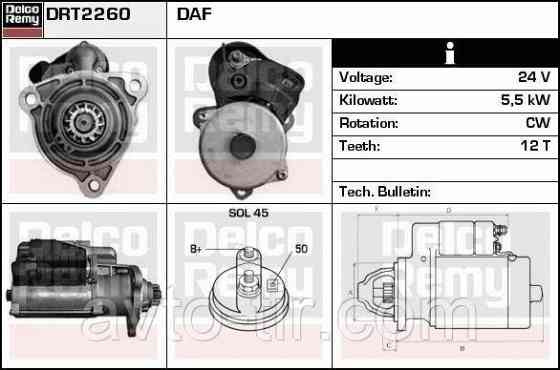 Стартер DAF XF95/105,CF85 - 24V 1667205 1604246 1688720 1739936 Луцк