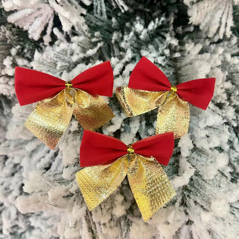 Банти для ялинки 12 штук 50 на 55 мм червоно-золотистий Київ - фото 4