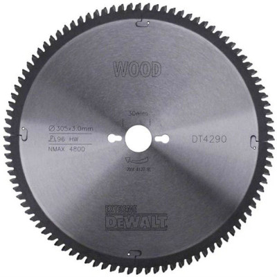 Диск пильный DeWALT EXTREME WORKSHOP, 305 х 30 мм, 96 z, TCG, - 5 градусов, сверхчистый рез (DT4290) Вінниця - фото 1
