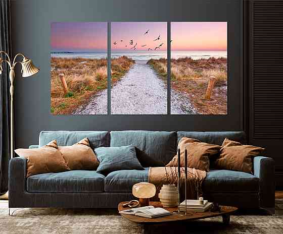 Модульная картина в гостиную / спальню  Пляж    ART-251_3A 100х150 см Киев