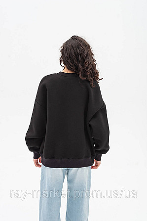 Світшот оверсайз утеплений RAY OVERSIZE жіночий чорний (U0304W-Black) Київ - фото 6